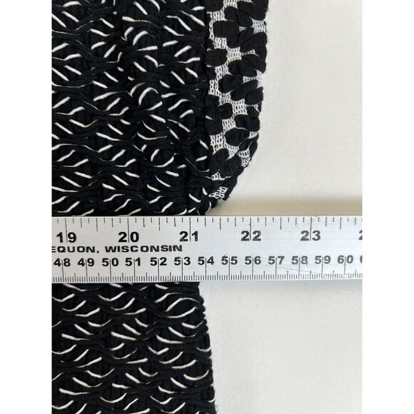9H15 S'CL Sweater Womens XL Black White Textured Short Sleeve Knit Pullover Top - Picture 6 of 7